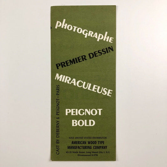 Peignot Bold. Small type specimen leaflet | American Wood Type Manufacturing Co