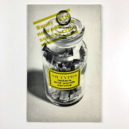 Stephenson Blake type specimen leaflet | SB Types letters and words service, undated