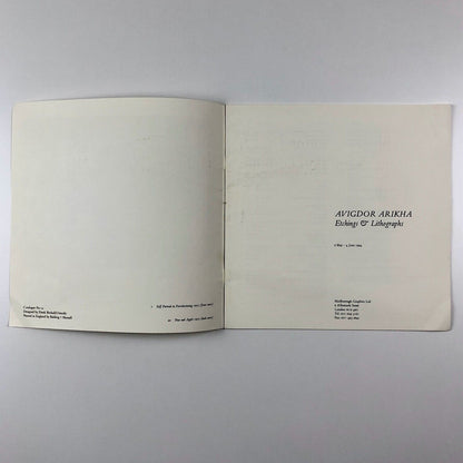 Avigdor Arikha Etchings & Lithographs | Marlborough Graphics exhibition 1994