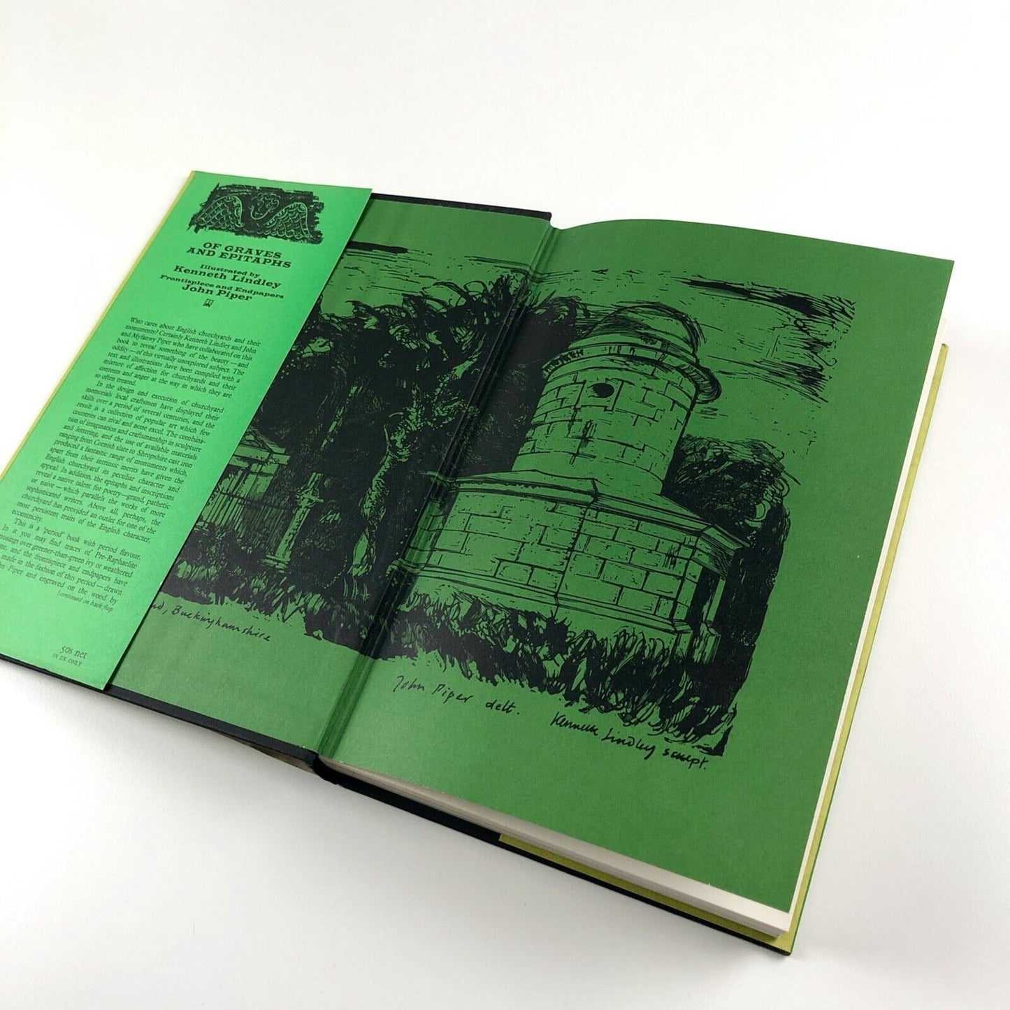 Of Graves and Epitaphs by Kenneth Lindley | frontispiece and endpapers by John Piper | Hutchinson, 1965