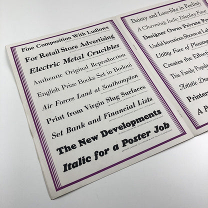 One-Line Specimens of Ludlow Typefaces | Type specimens booklet | Ludlow Typograph Company, Chicago | Undated, 1930s?