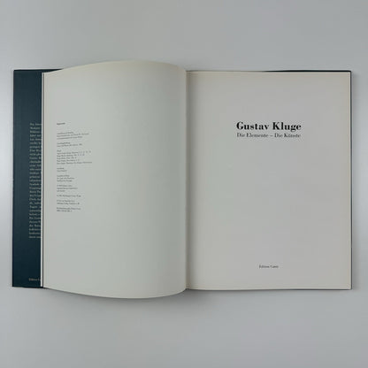 Gustav Kluge. Die Elemente - Die Künste | Edition Cantz, 1992 catalogue