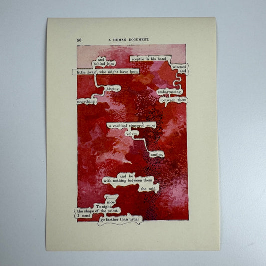 A Humument page 56 'and behind him' by Tom Phillips Tetrad Press, 1970