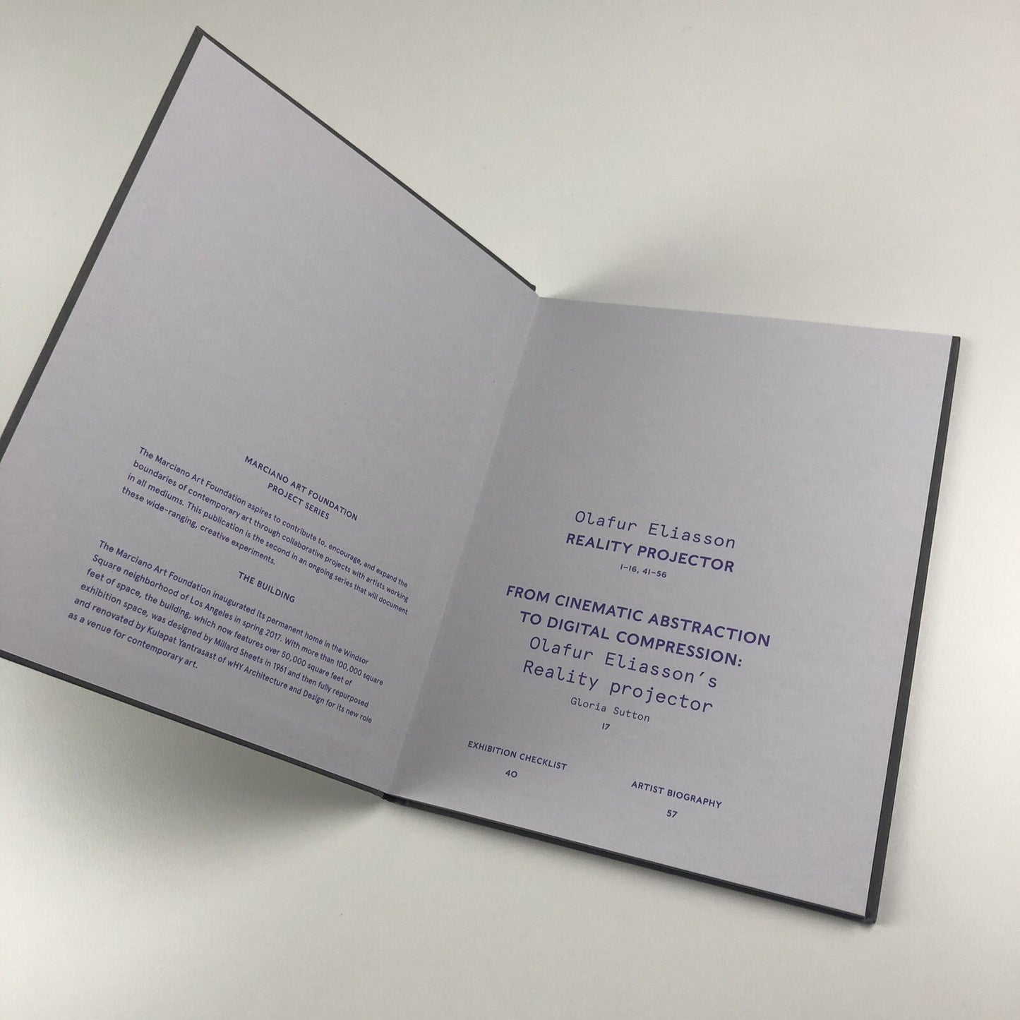 Olafur Eliasson – Reality Projector | Exhibition catalogue, 2018 | Marciano Art Foundation