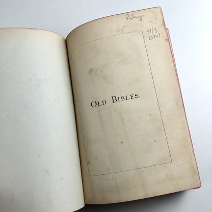 Old Bibles by J. R. Dore | Eyre and Spottiswoode | 2nd edition, 1888