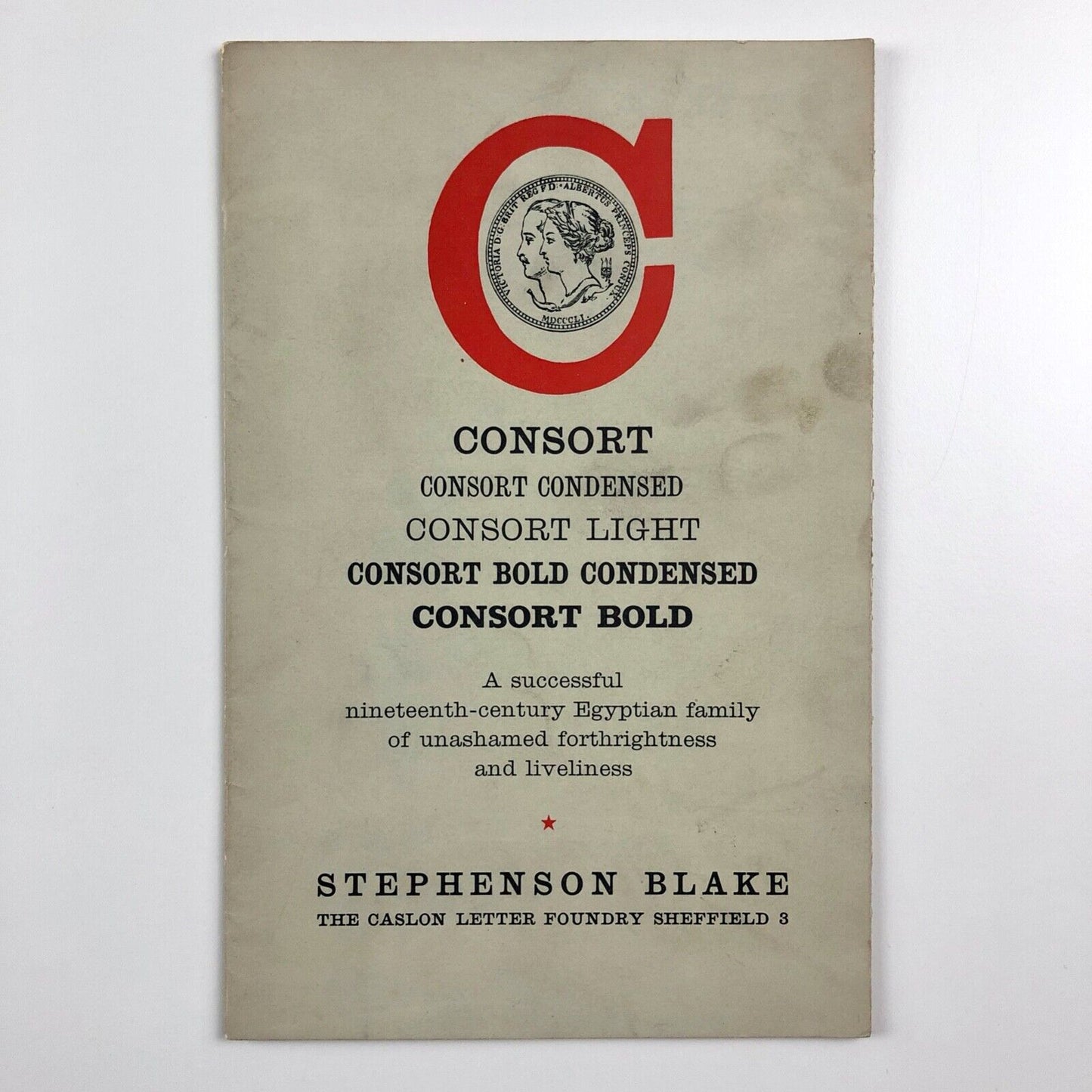 Consort | 8-page concertina-fold type specimen | Stephenson Blake, undated