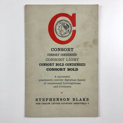 Consort | 8-page concertina-fold type specimen | Stephenson Blake, undated