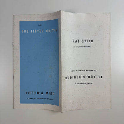 Catalogue for Pat Steir. The Little Critic | Victoria Miro, 1988