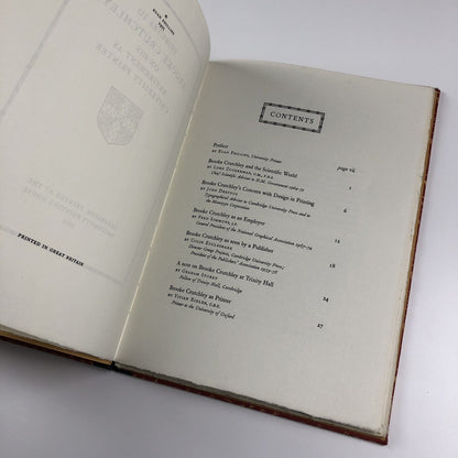 Tributes to Brooke Crutchley on his retirement as University Printer 1946-74 | Cambridge University Printing House, 1975