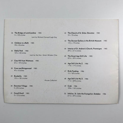 Recent Watercolours by John Napper | Thomas Agnew 1986 folding card/catalogue