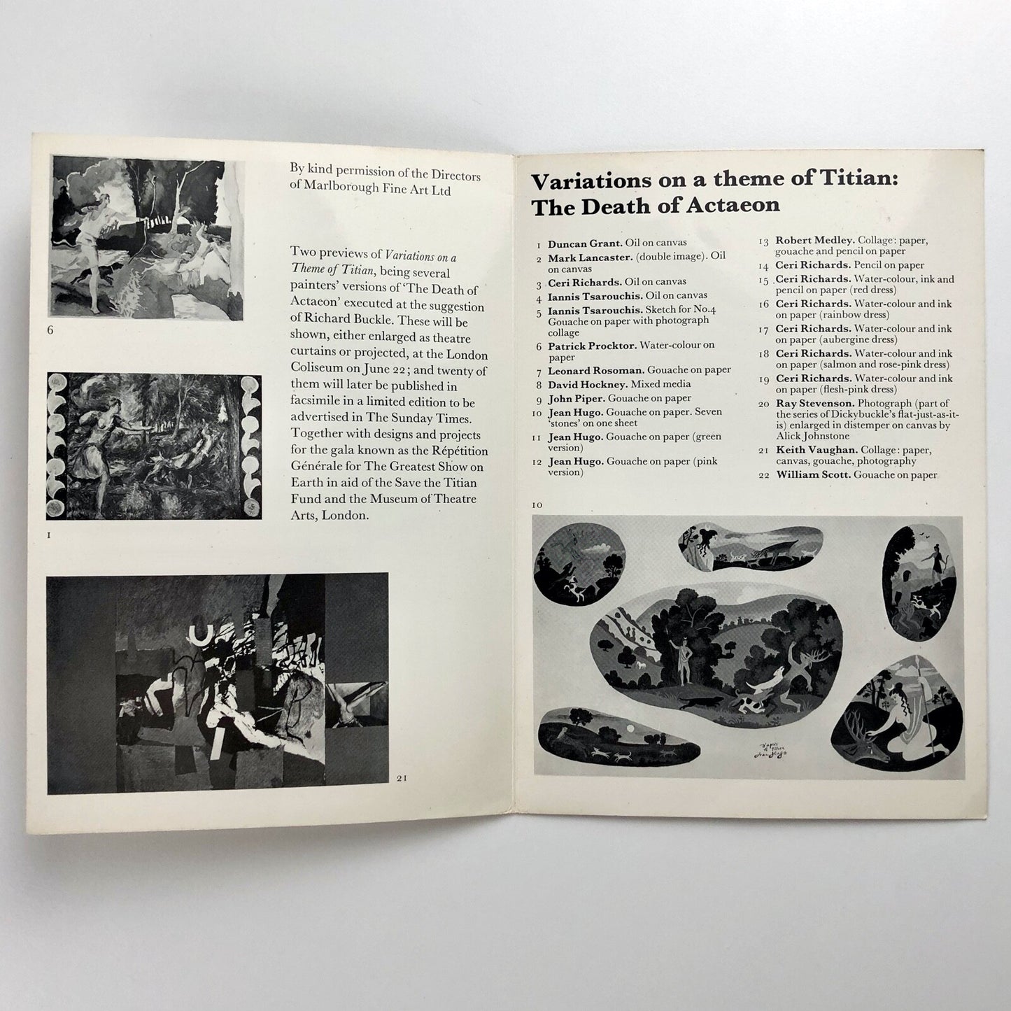 Variations on a Theme of Titian: The Death of Actaeon | Save the Titian Fund leaflet, 1971