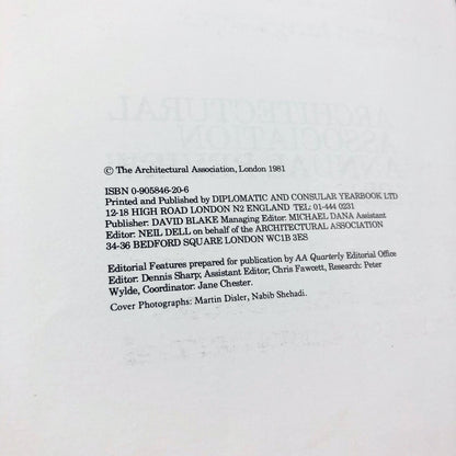 The Architectural Association – Annual Review, 1981