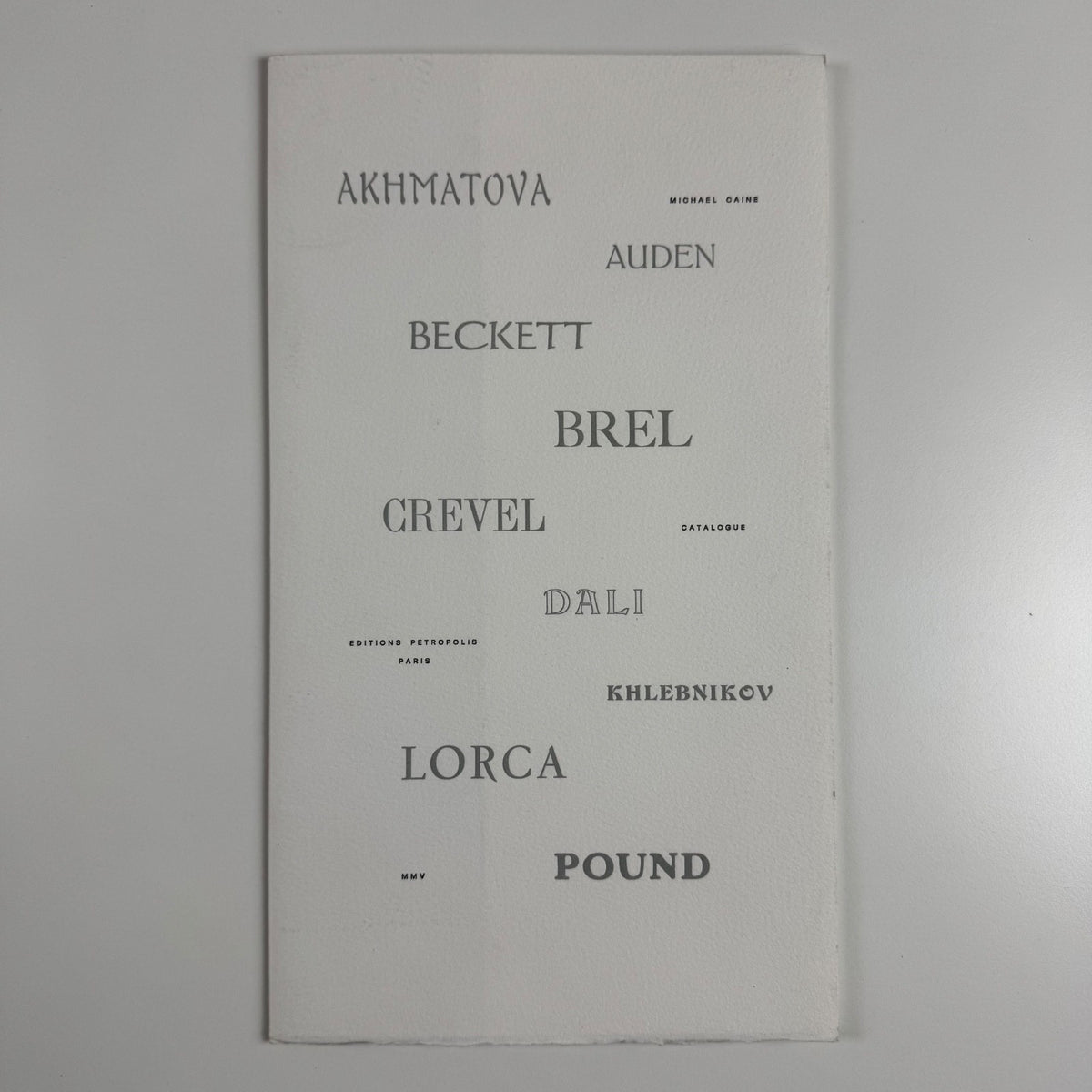 Editions Petropolis Michael Caine, Paris Artists Books in French and English 1989-2002 | Copy number 7/86 5 Nov 2005