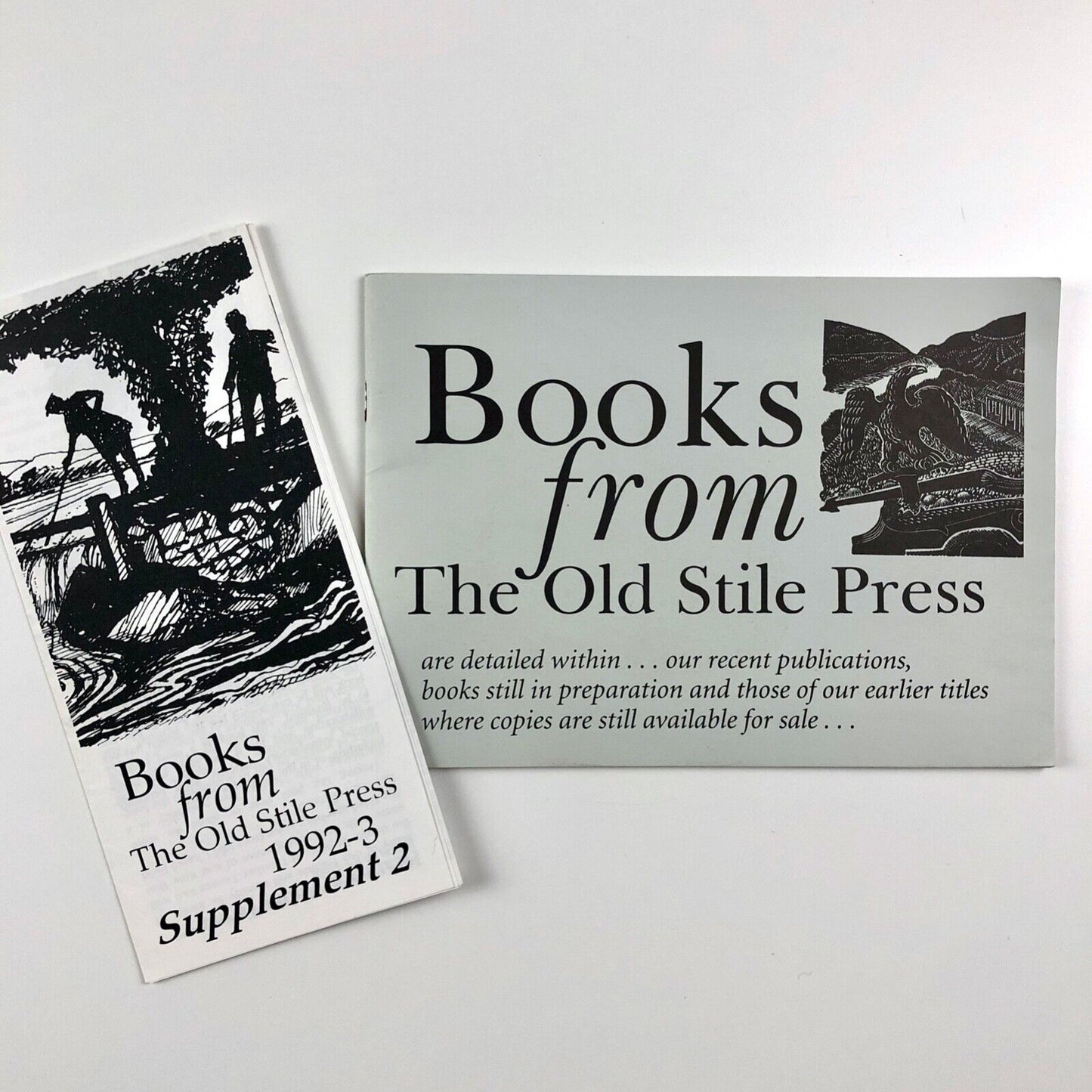 Two pieces of ephemera | The Old Stile Press. Supplement 2 1992-3, 1998 Books