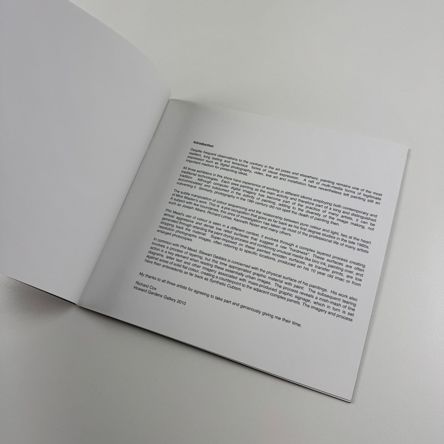 Mick Maslen, Stewart Geddes, Philip Mead | Howard Gardens Gallery, 2010