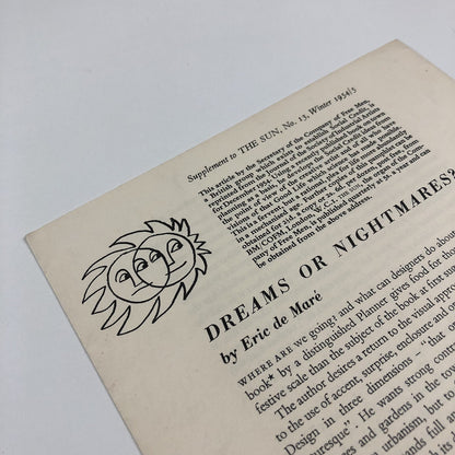 Supplement to The Sun, No. 13 Winter 1954/5 | Dreams or Nightmares? Eric de Maré