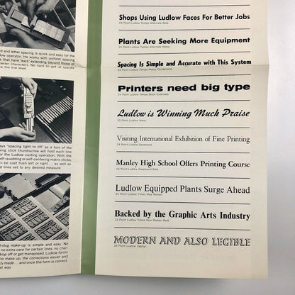 Ludlow Model M – fold-out leaflet | Ludlow Typograph Company, Chicago, undated