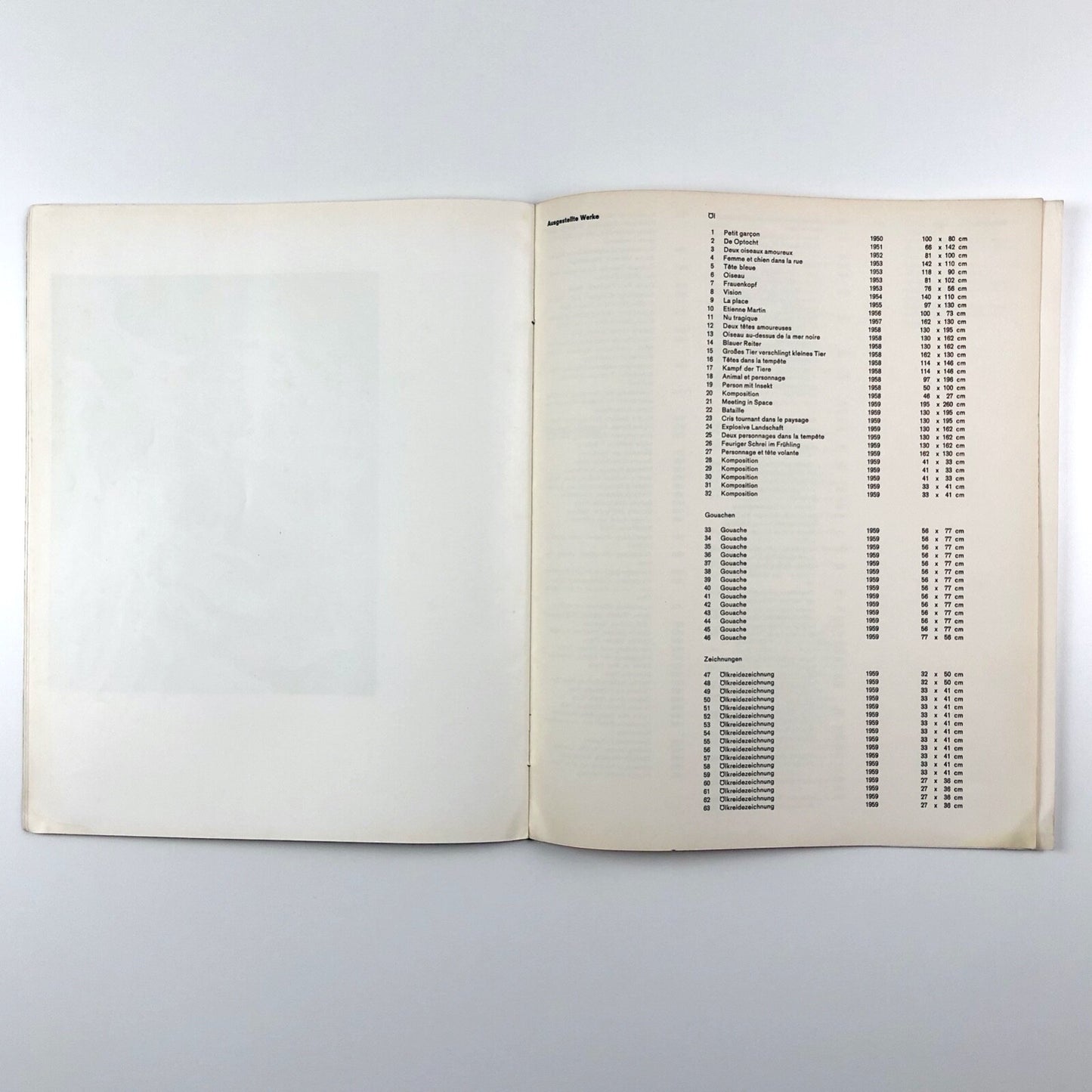 Karel Appel | Galerie Charles Lienhard Zurich catalogue | Dec 1959 - Jan 1960