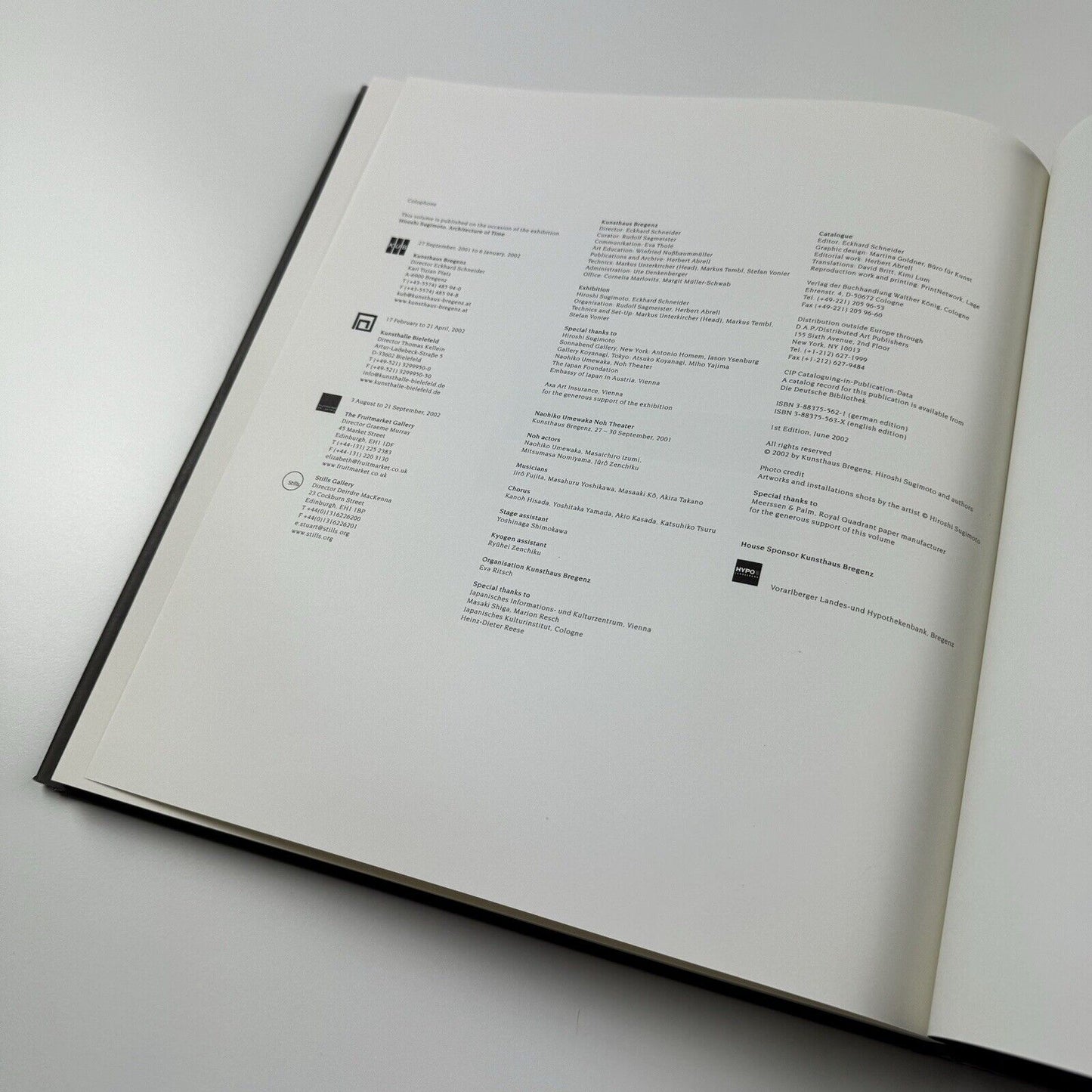 Hiroshi Sugimoto Architecture of Time | Kunsthaus Bregenz 2001/2 | curated by Eckhard Schneider