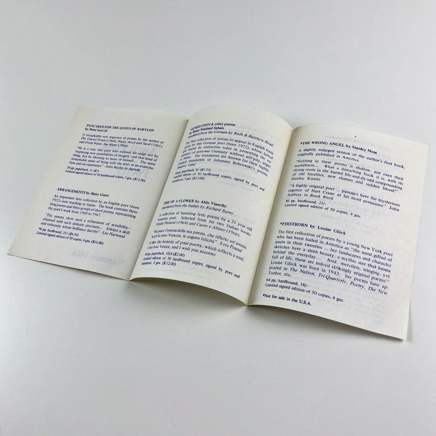 Three Anvil Press Poetry leaflets – 1967-1982