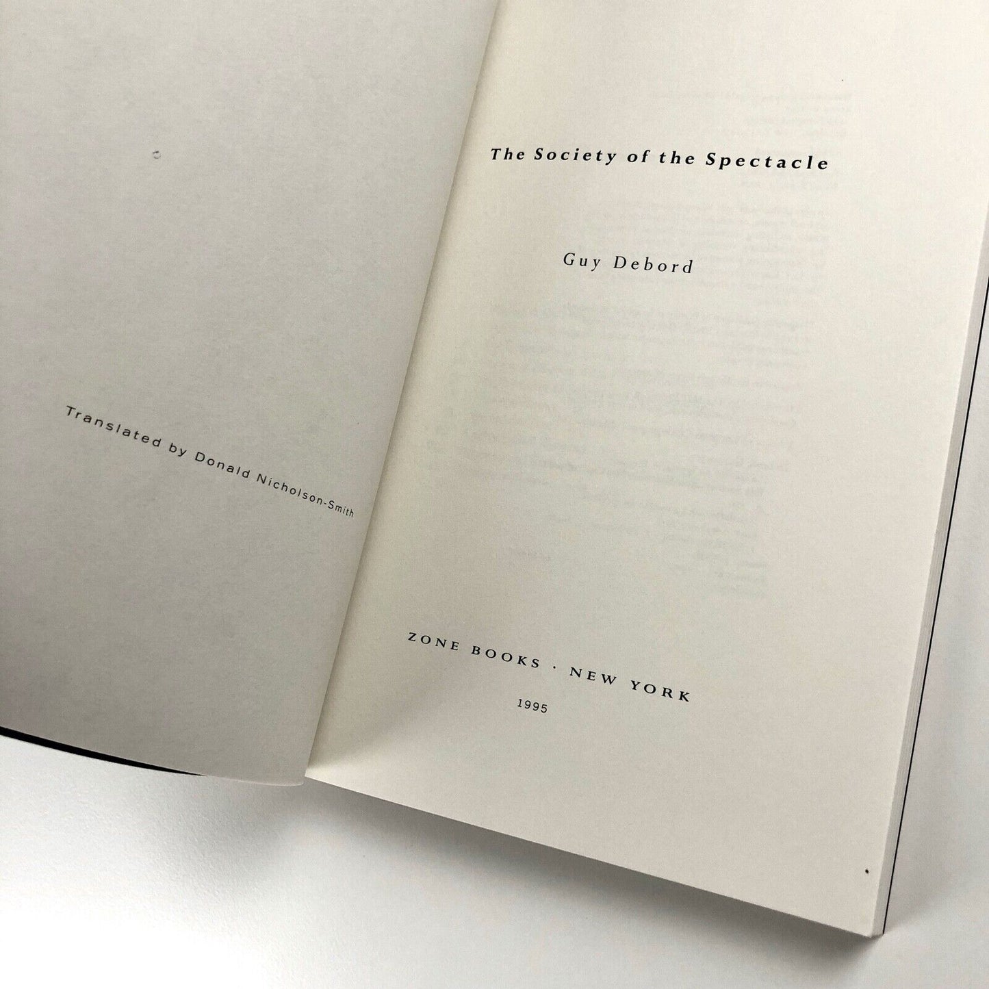 The Society of the Spectacle by Guy Debord | English translation Zone Books 1995