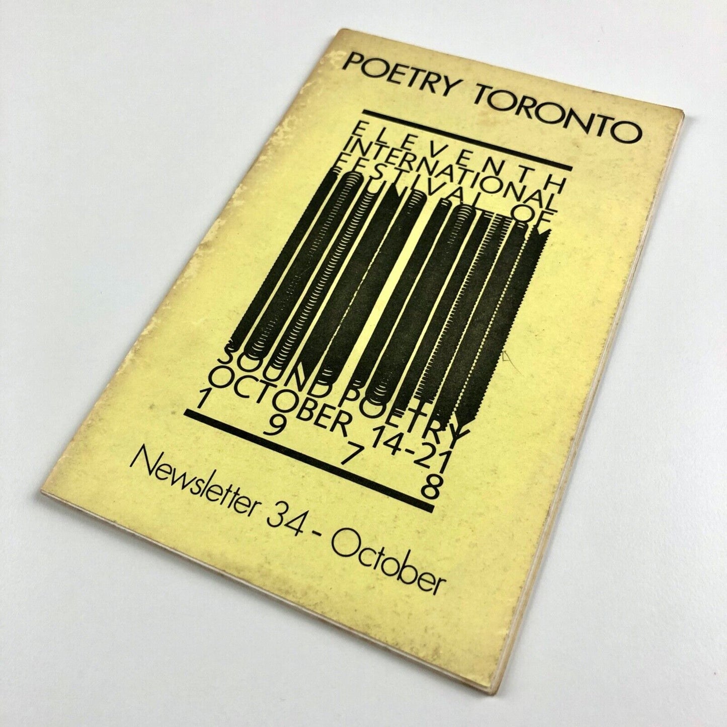 Poetry Toronto Newsletter 34, Oct 1978 | Festival of Sound Poetry | Lawrence Upton