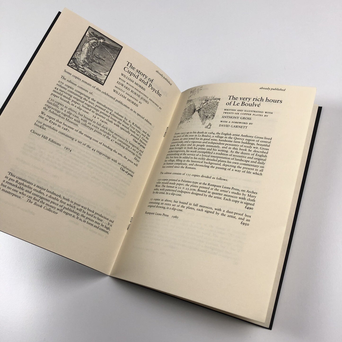 Books from the Rampant Lions Press 1986-87 | Sebastian Carter signature