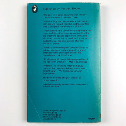 Mind the Stop. A brief guide to punctuation by G.V Carey | Pelican Books, 1971