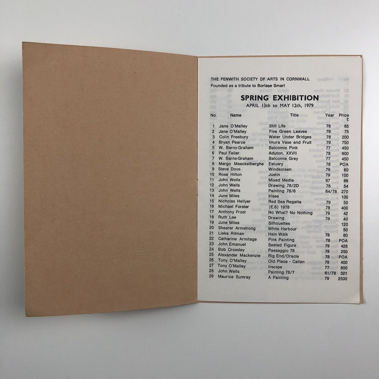 Penwith Spring exhibition catalogue 1979 | The Penwith Society of Arts
