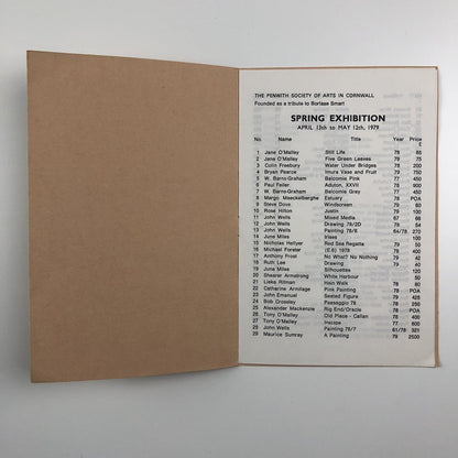 Penwith Spring exhibition catalogue 1979 | The Penwith Society of Arts