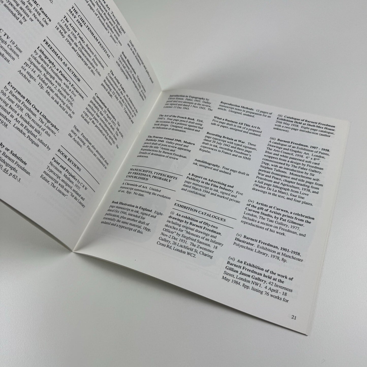 Barnett Freedman. Painter, Draughtsman, Lithography by Ian Rogerson and Sue Hosk | Manchester Polytechnic Library exhibition catalogue, 1990