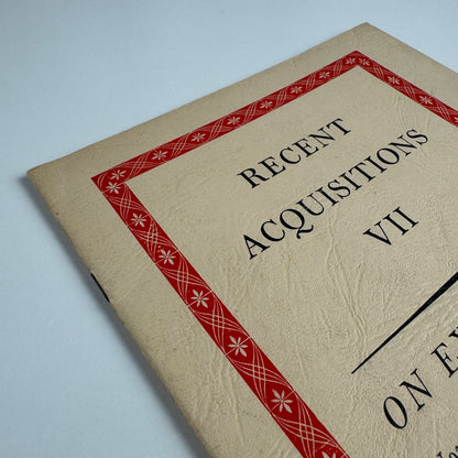 Recent Acquisitions VII Arthur Tooth & Sons Ltd November-December 1952