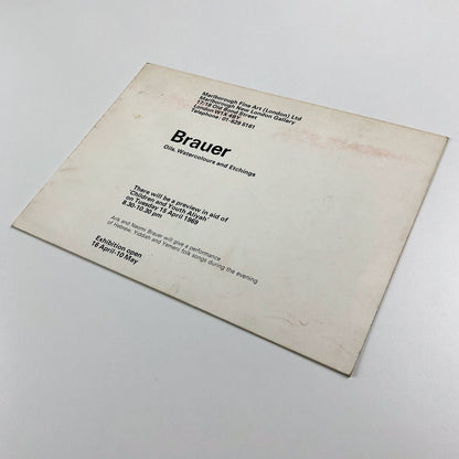 Brauer Oils, Watercolours and Etchings | Marlborough Fine Art promotional card, 1969