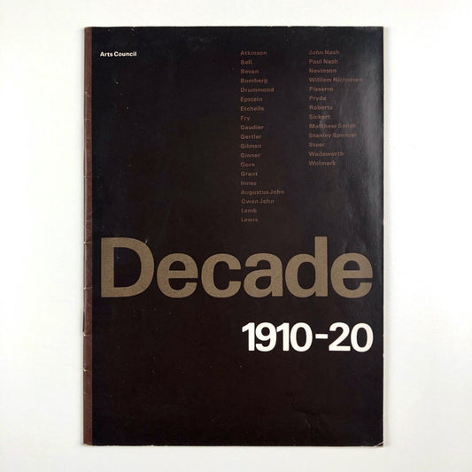Decade 1910-20 | Arts Council, 1970 catalogue | design by Gordon House