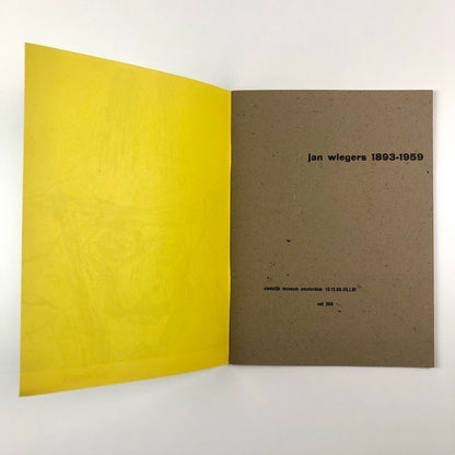 Jan Wiegers 1893-1959 | Stedelijk Museum exhibition catalogue, 1961