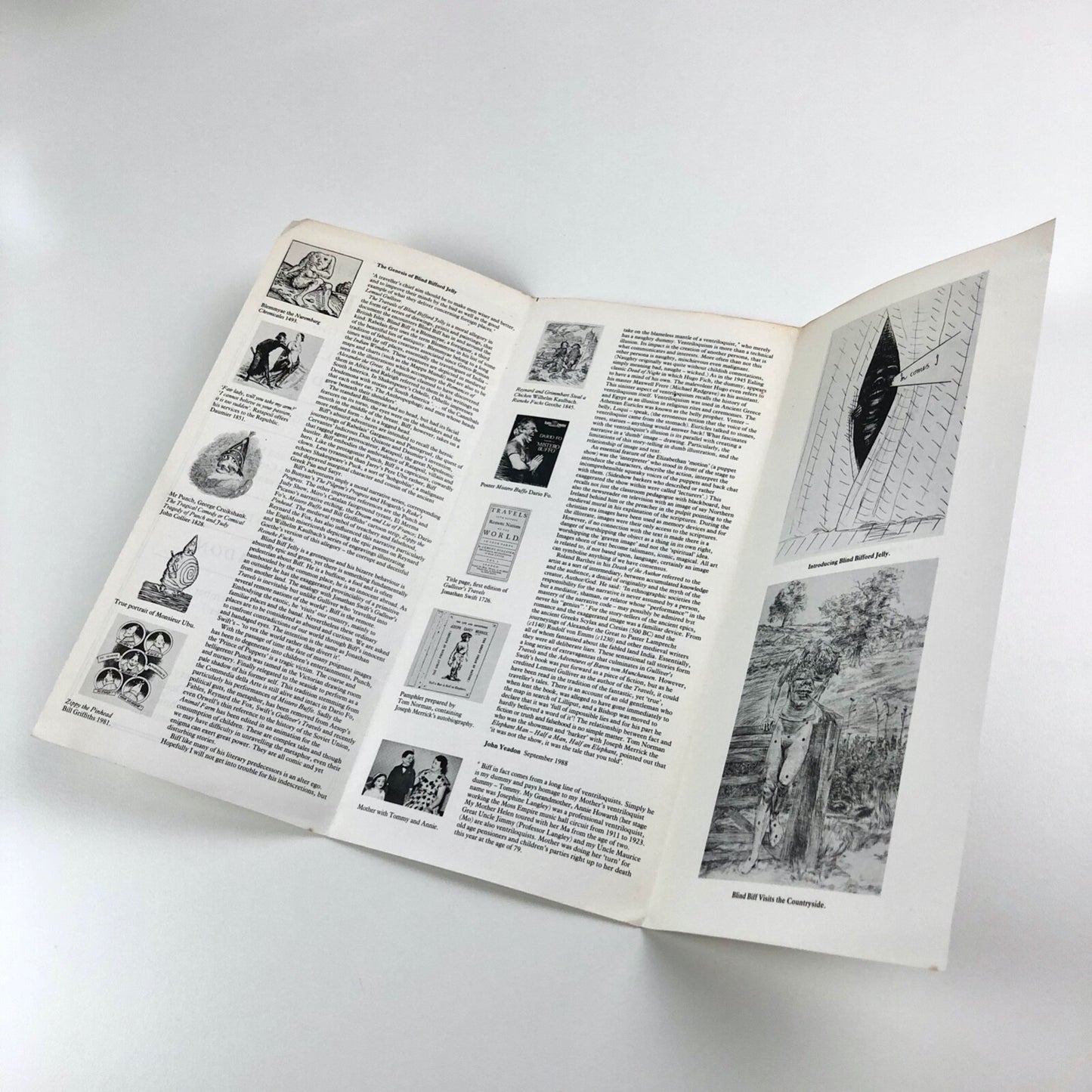 Unbelievable stories incorporating the travails of Blind Bifford Jelly | John Yeadon | Folded sheet, 1988