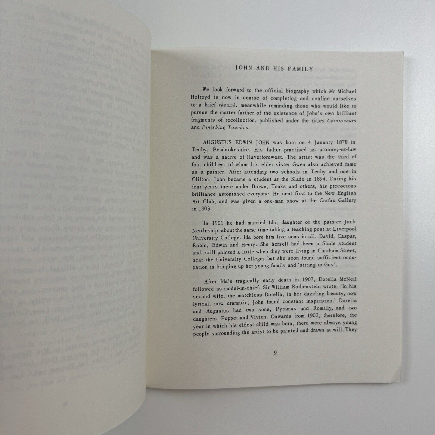 Augustus John. Portraits of the artist’s family | University of Hull, National Museum of Wales, 1970 | compiled and edited by Malcolm Easton