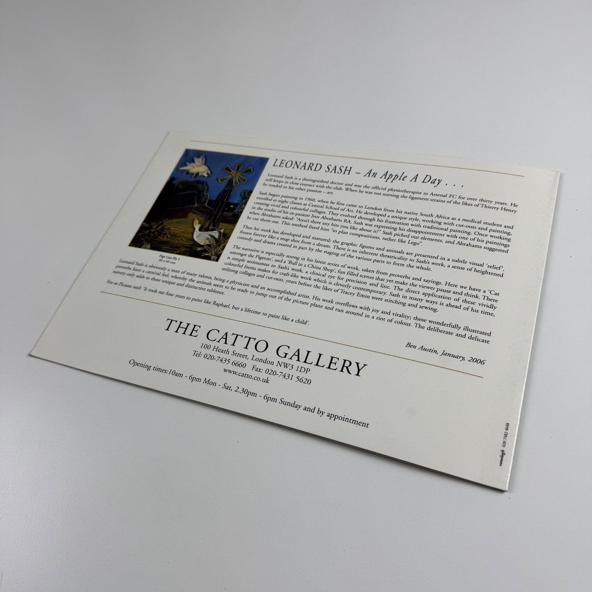 Folding card Leonard Sash. Proverbs and Other Works The Catto Gallery 2006