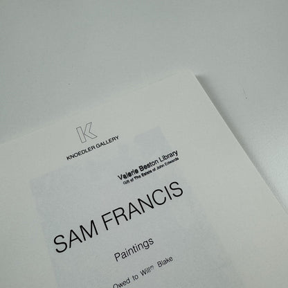 Sam Francis. Paintings | Knoedler Gallery London | Nov-Dec 1989 catalogue