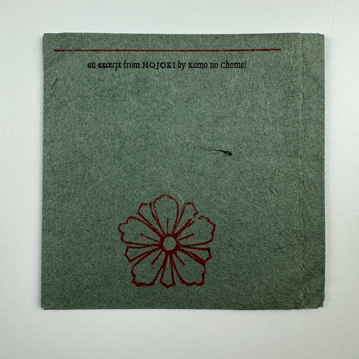 Keepsake. Hojoki by Kamo no Chomei | Bill and Marilyn Rueter at The Aliquando Press | For inclusion in wrongFount 7.