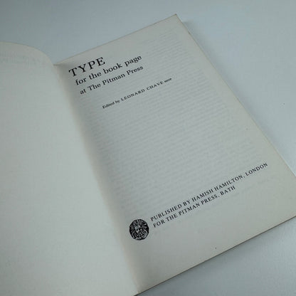 Type for the book page at the Pitman Press ed Leonard Chave Hamish Hamilton 1984