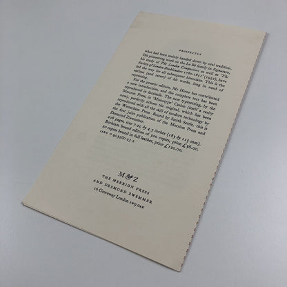 Prospectus – The London Bookbinders 1780-1806 | Ellic Howe | Gwen Raverat