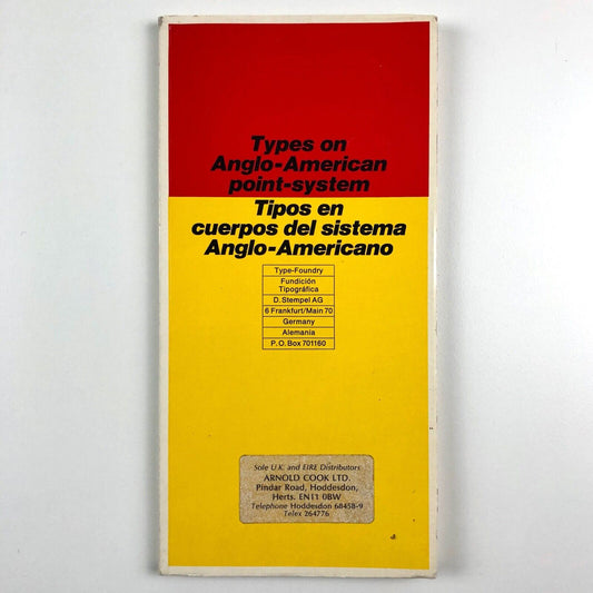 Types on Anglo-American point-system | D. Stempel AG / Arnold Cook Ltd