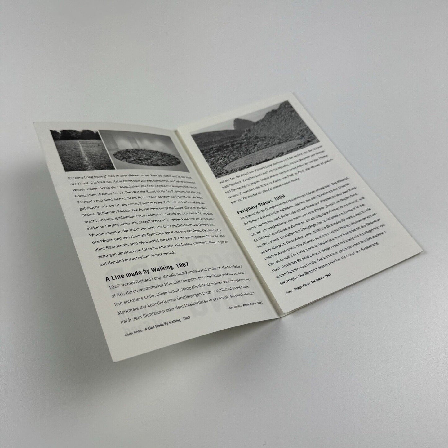 Gallery leaflet Richard Long. Every Grain of Sand | Kunstverein Hannover, undated