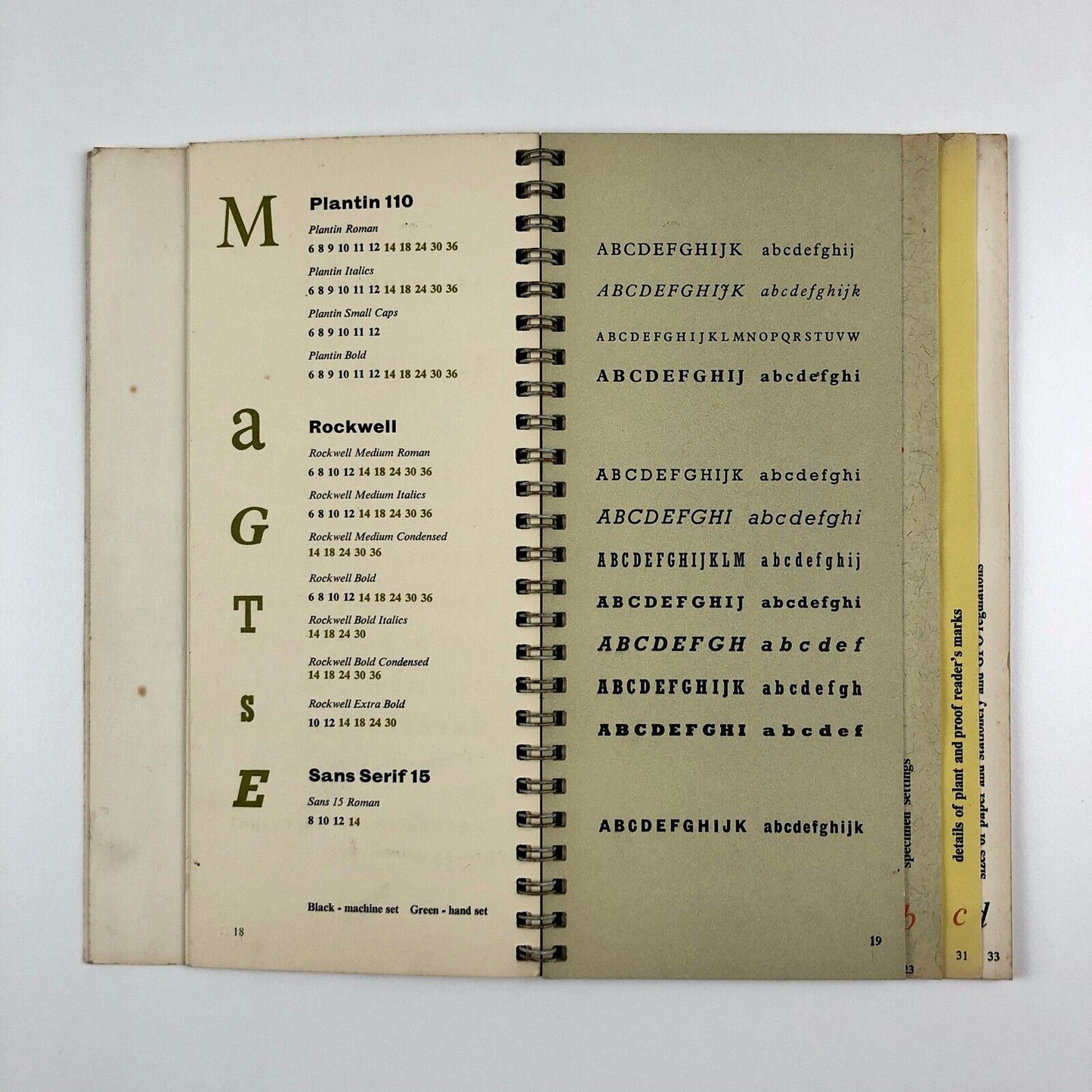 Chancery Printing and Stationery Co. | List of typefaces | Type specimen booklet undated presumed to be 1950/60s