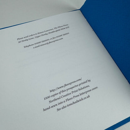 Prospectus Tom Chadwick & the Grosvenor School of Modern Art | Fleece Press 2012