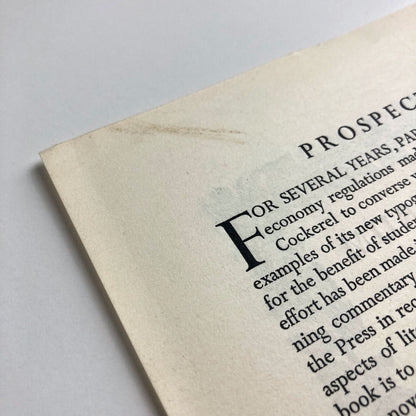 Single sheet prospectus for Cockalorum | The Golden Cockerel Press, 1948