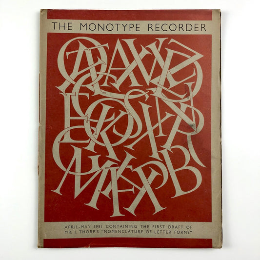 The Monotype Recorder | Vol 30, No 240, April-May 1931
