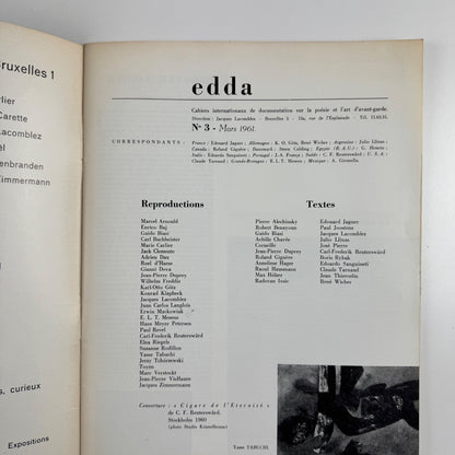 edda 3 No 3 March 1961. Cahiers internationaux de documentation sur la poésie
