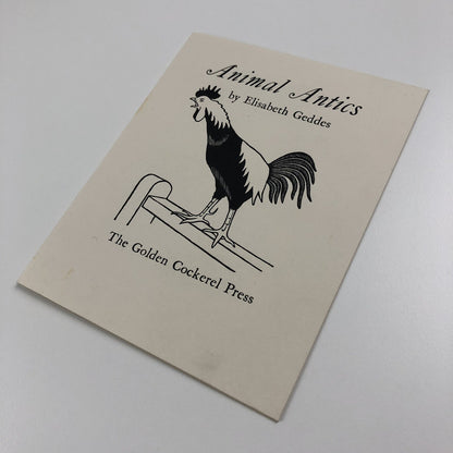 Prospectus Animal Antics by Elisabeth Geddes | The Golden Cockerel Press c 1937
